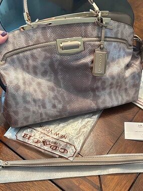 Coach Kristin Embossed Leather Turnlock Satchel (Style 30287)
